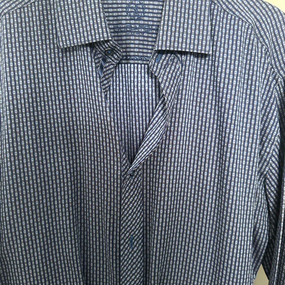 Bugatti Navy Checkered Button Down Shirt
